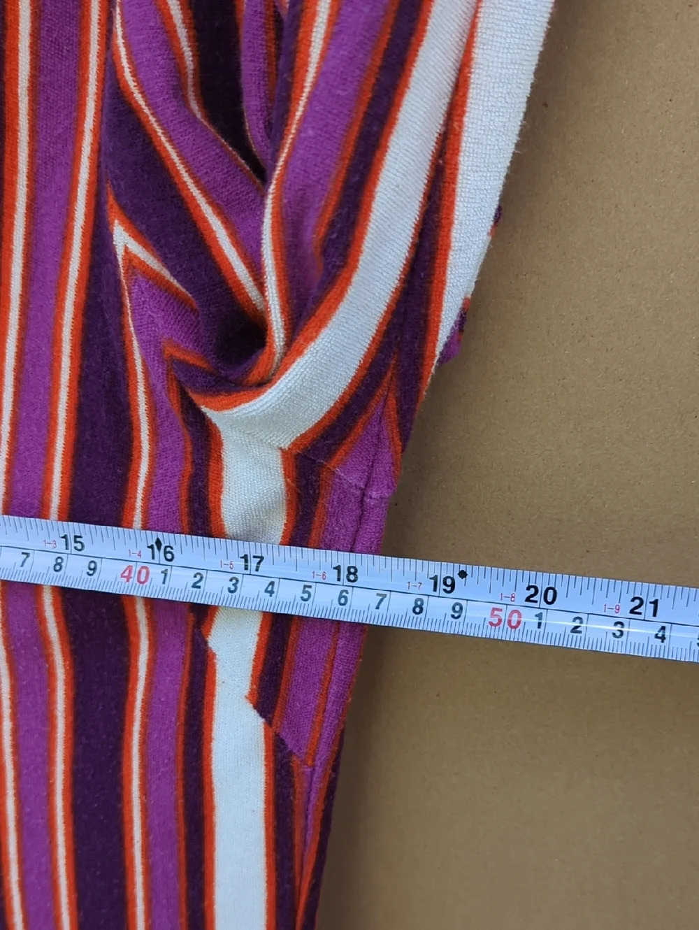Tory Burch Striped Terry Tunic Top Purple  70s Resort Beach Coverup Mod Rad Rare